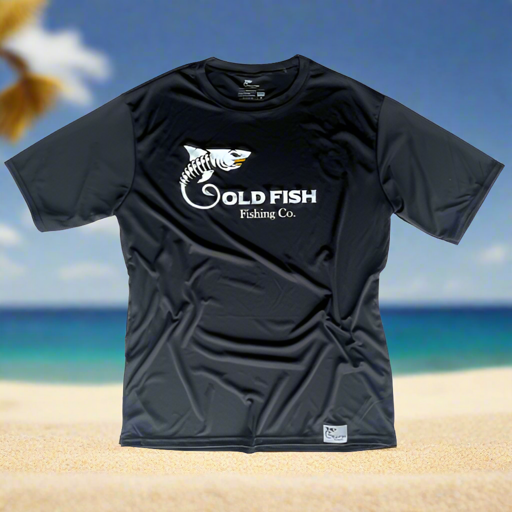 Black Fishing Shirt w/ White Logo