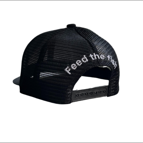 Black Fishing Hat- Gold Fish/Feed The Fish