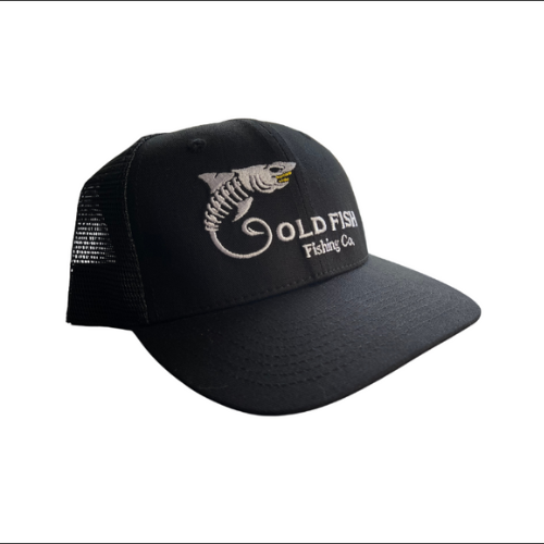 Black Fishing Hat- Gold Fish/Feed The Fish