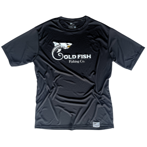 Black Fishing Shirt w/ White Logo